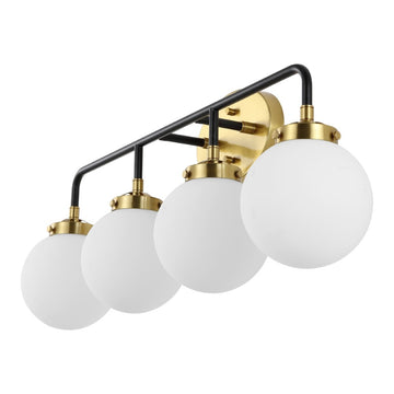 Caleb Brass Vanity Wall Sconce Frosted